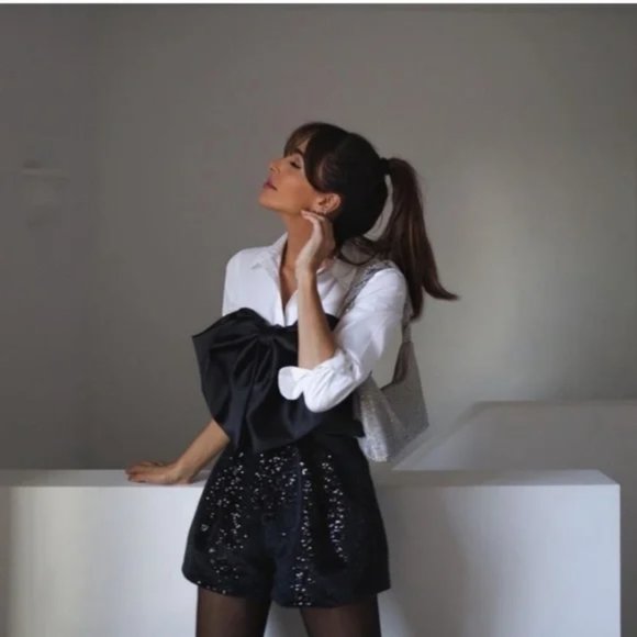 ZARA Bow Trim Sequin Jumpsuit - Picture 13 of 16